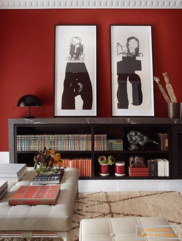 Stylový design obývacího pokoje a houbového stolu