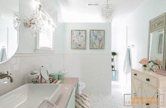 Krásný design koupelny v pastelových barvách
