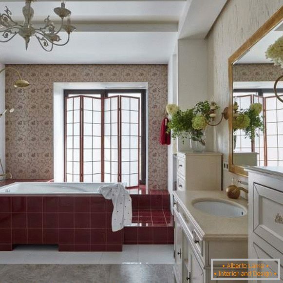 Nejkrásnější koupelny - luxusní design v červené barvě