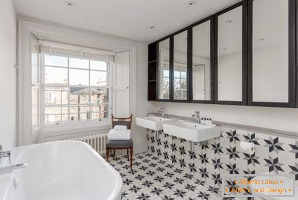 Krásná dlažba pro koupelnu se vzorem - fotka v interiéru