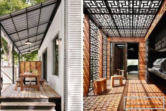 Malá veranda z kovových nápadů