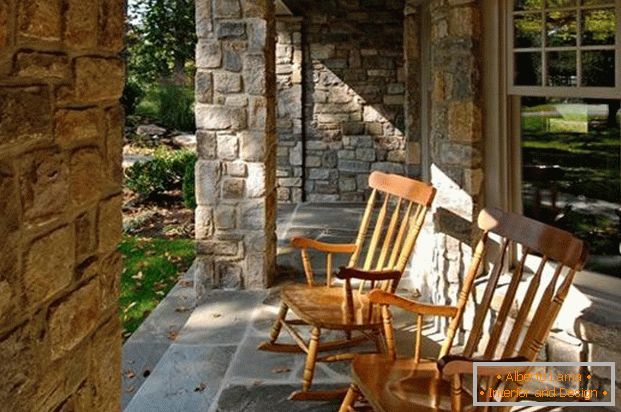 návrh verandy domu из камня