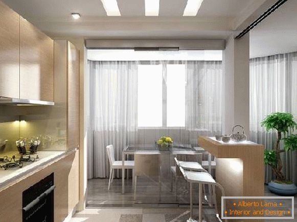 kuchyňský design s balkonem 12 m2, foto 5