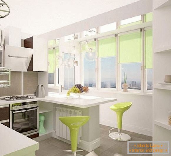 kuchyňský design s balkonem 9 m2, foto 6