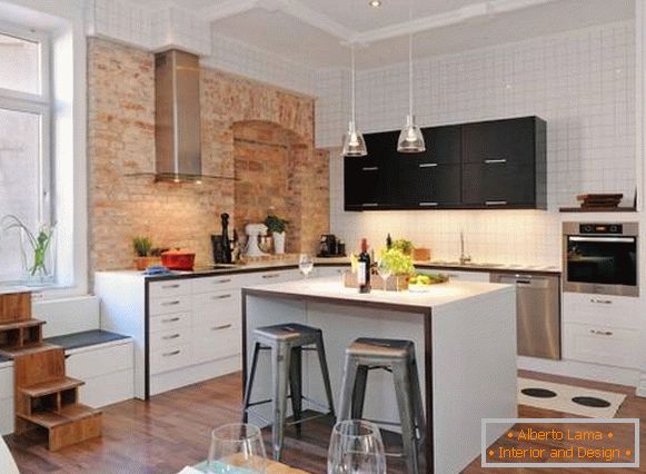 Kuchyňský interiér v půdním stylu - originální designová fotografie