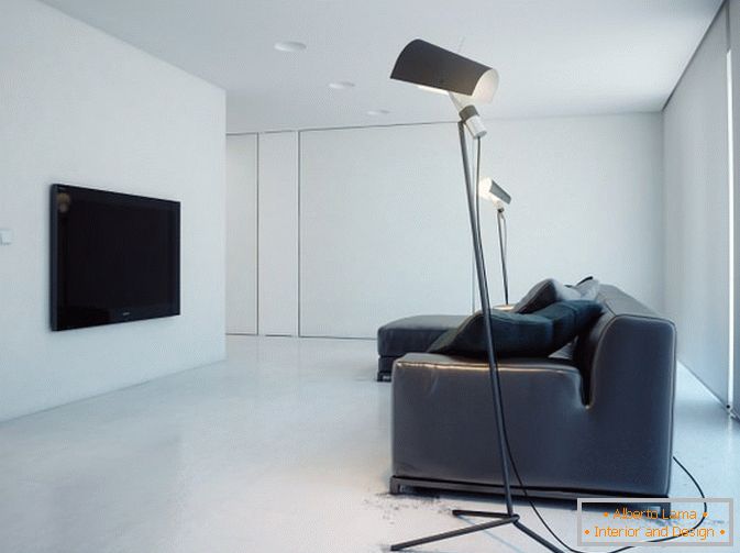 Obývací pokoj studio v bílé barvě