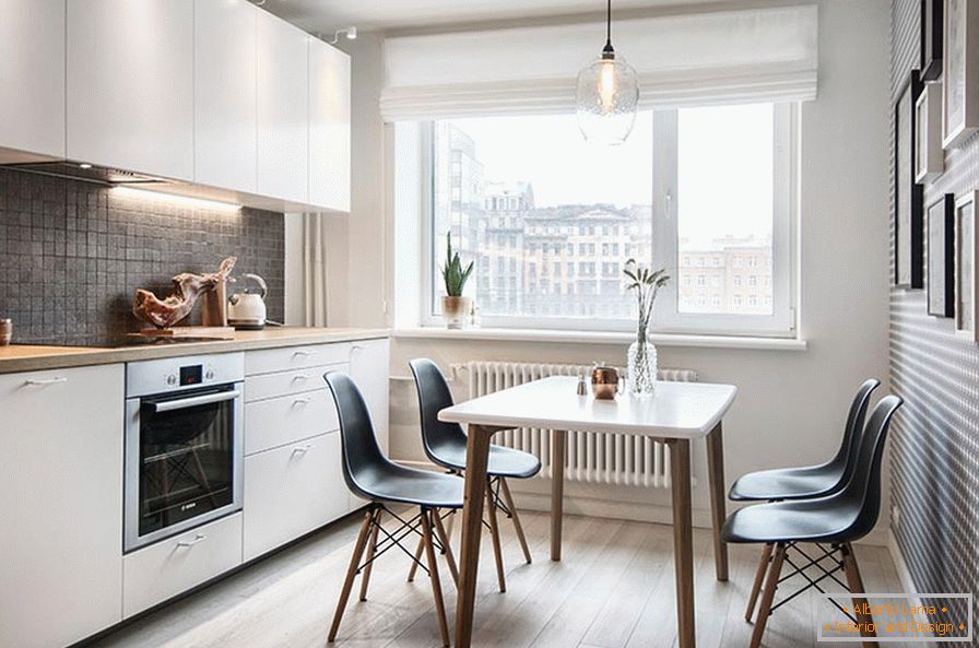 Malý byt ve skandinávském stylu v Rusku - кухня