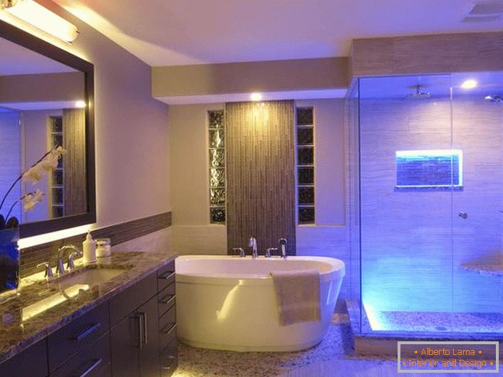 Styl hi-tech je uznáván jako jeden z nejúspěšnějších stylů používaných k vyzdobení koupelny. 