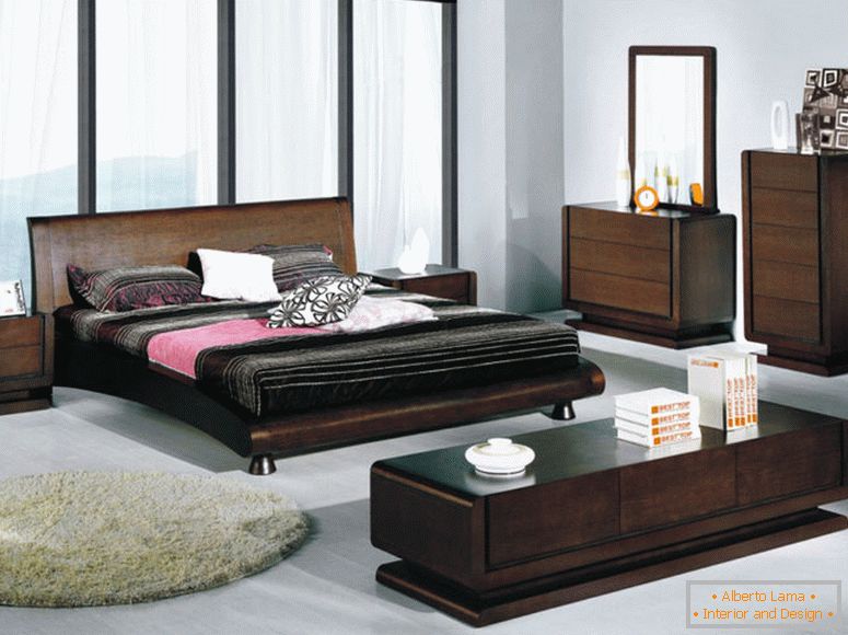 jednoduché a prostorné ložnice-dekorace-s-hnědé-dřevěné-nábytek-jako-marnost-a-zásuvky-současné-v-jednoduché-barvy