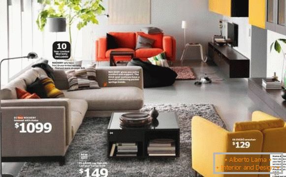 Návrh obývacího pokoje s nábytkem IKEA