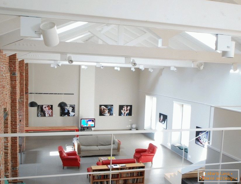 Obývací pokoj nového studia v Itálii