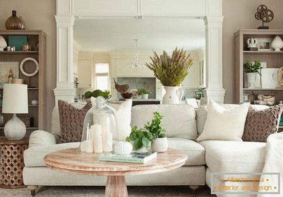 Designové styly v interiéru obývacího pokoje - moderní Provence