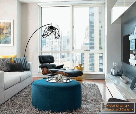 Moderní městský styl v interiéru - fotografie v obývacím pokoji