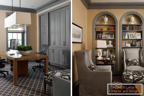 Módní kombinace barev v interiéru - šedá a béžová fotografie