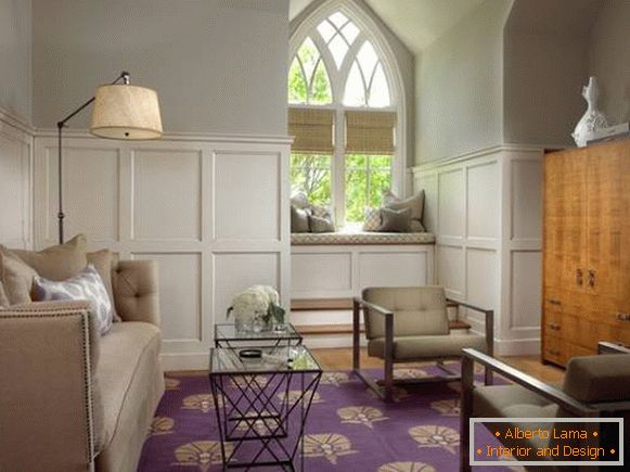 Béžová barva v interiéru - fotografie obývacího pokoje