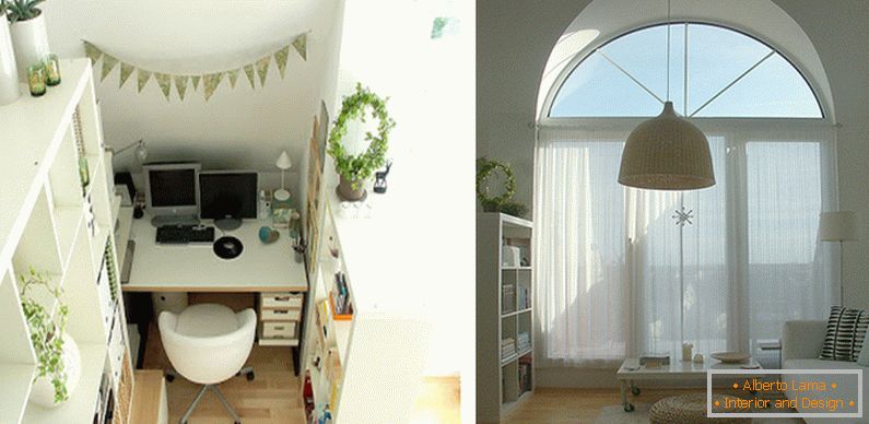 Skříň a obývací pokoj v bílé barvě