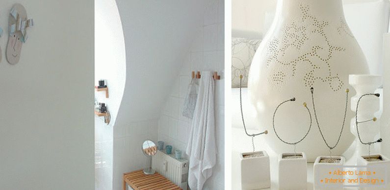 Koupelnové a dekorační prvky v bílé barvě