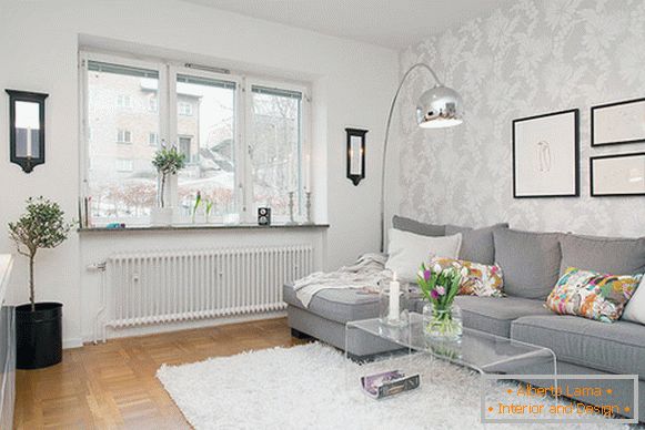 Interiér malého švédského bytu