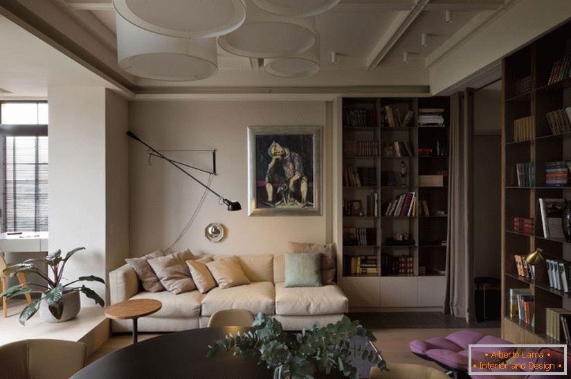 Interiér dvoupokojového bytu v Kyjevě