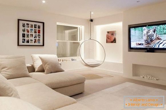 Výklenek ze sádrokartonu pod televizí s vlastními rukama v designu obývacího pokoje