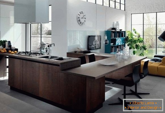 Moderní design kuchyně a obývacího pokoje