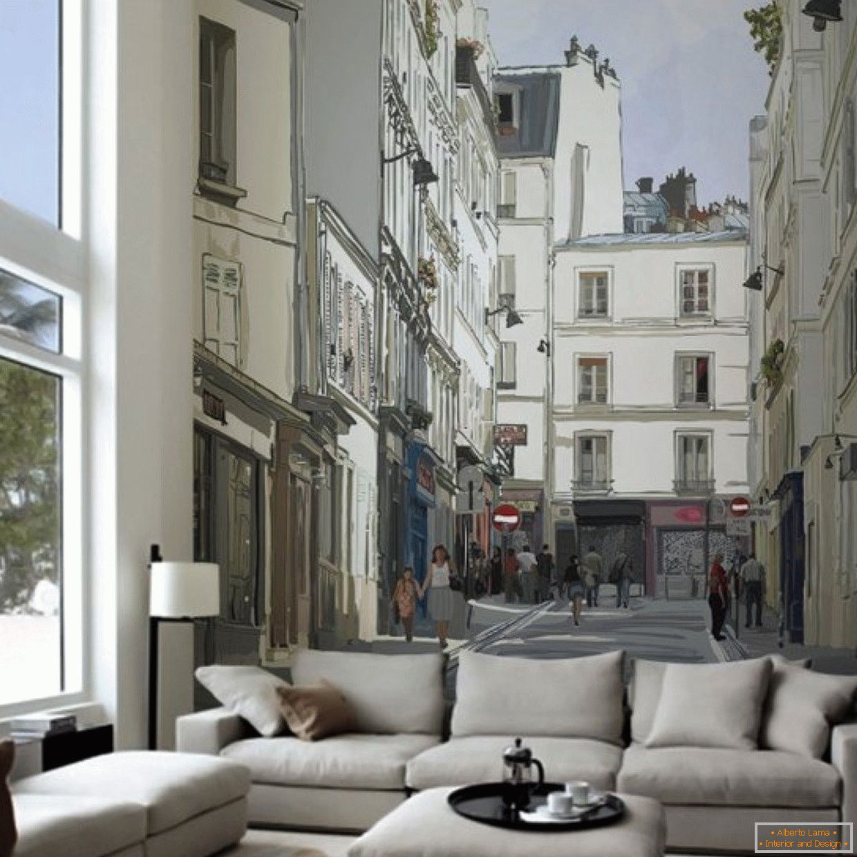 Obývací pokoj s panoramatickými okny