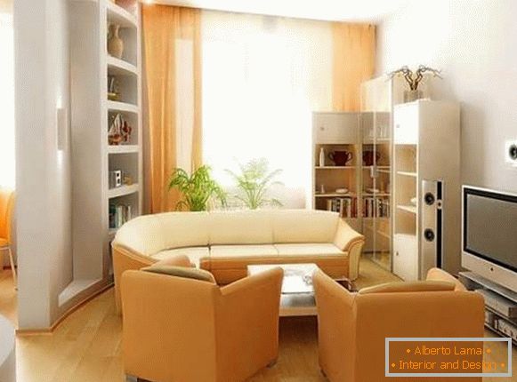 Návrh malého obývacího pokoje - malý nábytek