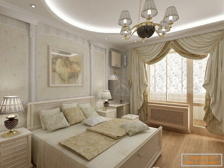 Designový projekt ložnice v klasickém stylu