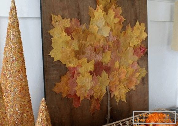 Podzimní listová dekorace vlastními rukama - aplikací
