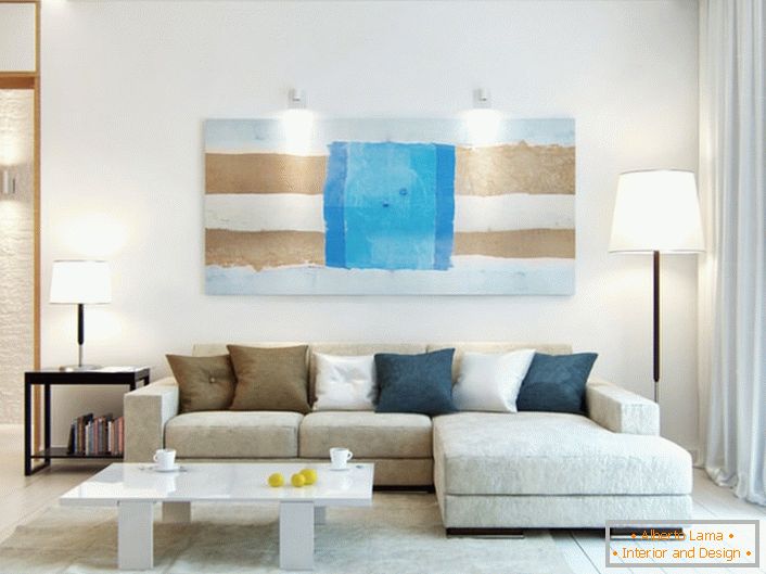 Velký obraz bez rámu - skvělá volba pro zdobení interiéru ve stylu skandinávského minimalismu.