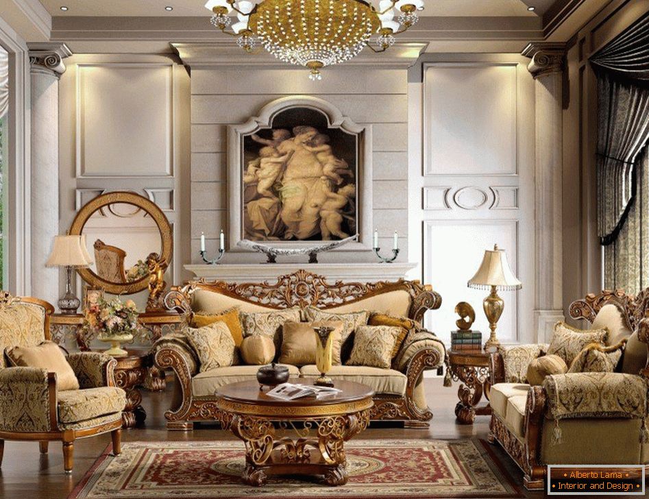 Obývací pokoj ve stylu klasicismu