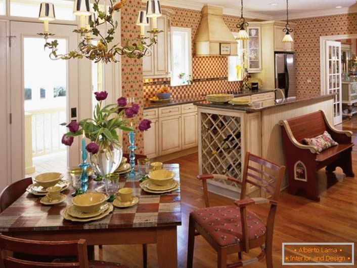 Stylová kuchyně v moderním rustikálním stylu.