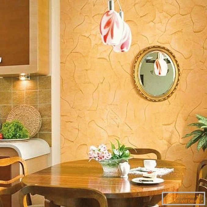 dekorace stěn v kuchyni s dekorativní omítkou, foto 5