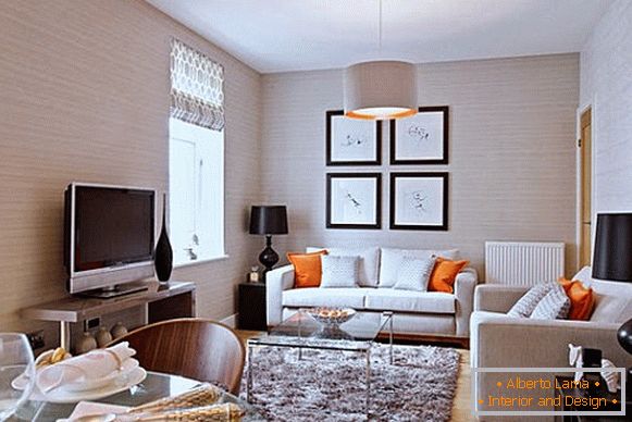 Moderní interiér malého obývacího pokoje