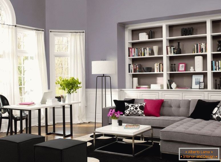 úžasný-bílý-vestavěný-nábytek-v-úžasný-šedá-stěna-pro-moderní-obývací pokoj-a-domácí-kancelář-1080x792