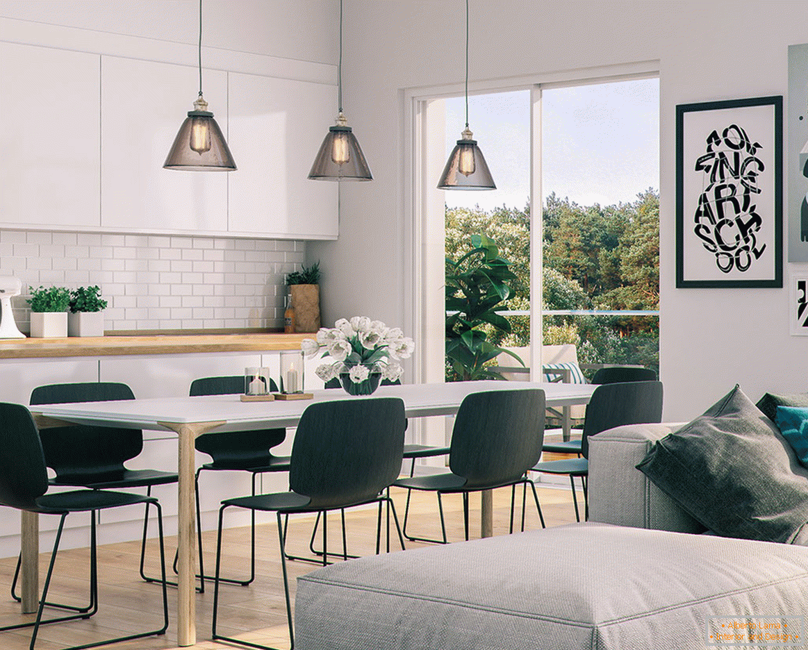 Kuchyně a obývací pokoj