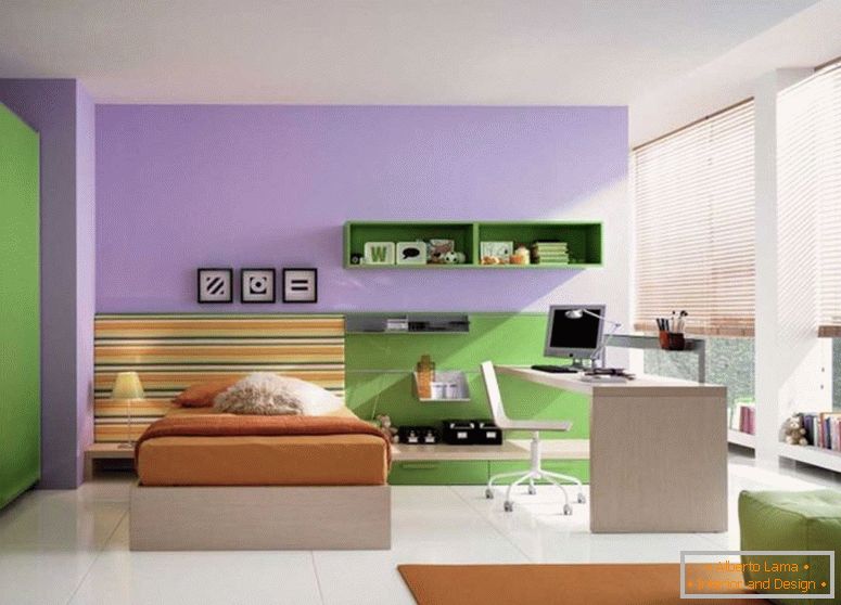 mimorádno-dítě-ložnice-design-a-moderní-děti-pokoj-s-čtverec-zelený-gauč-na-hnědý koberec-s-dětský pokoj-nábytek-loft-style-bed