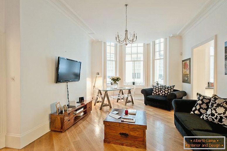 Nábytek v obývacím pokoji v minimalistickém stylu