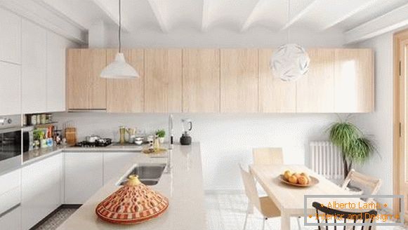 krásný byt v kuchyni ve skandinávském stylu