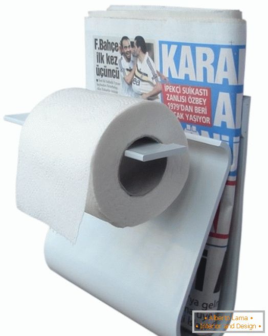 Držák toaletního papíru s poličkou pro noviny