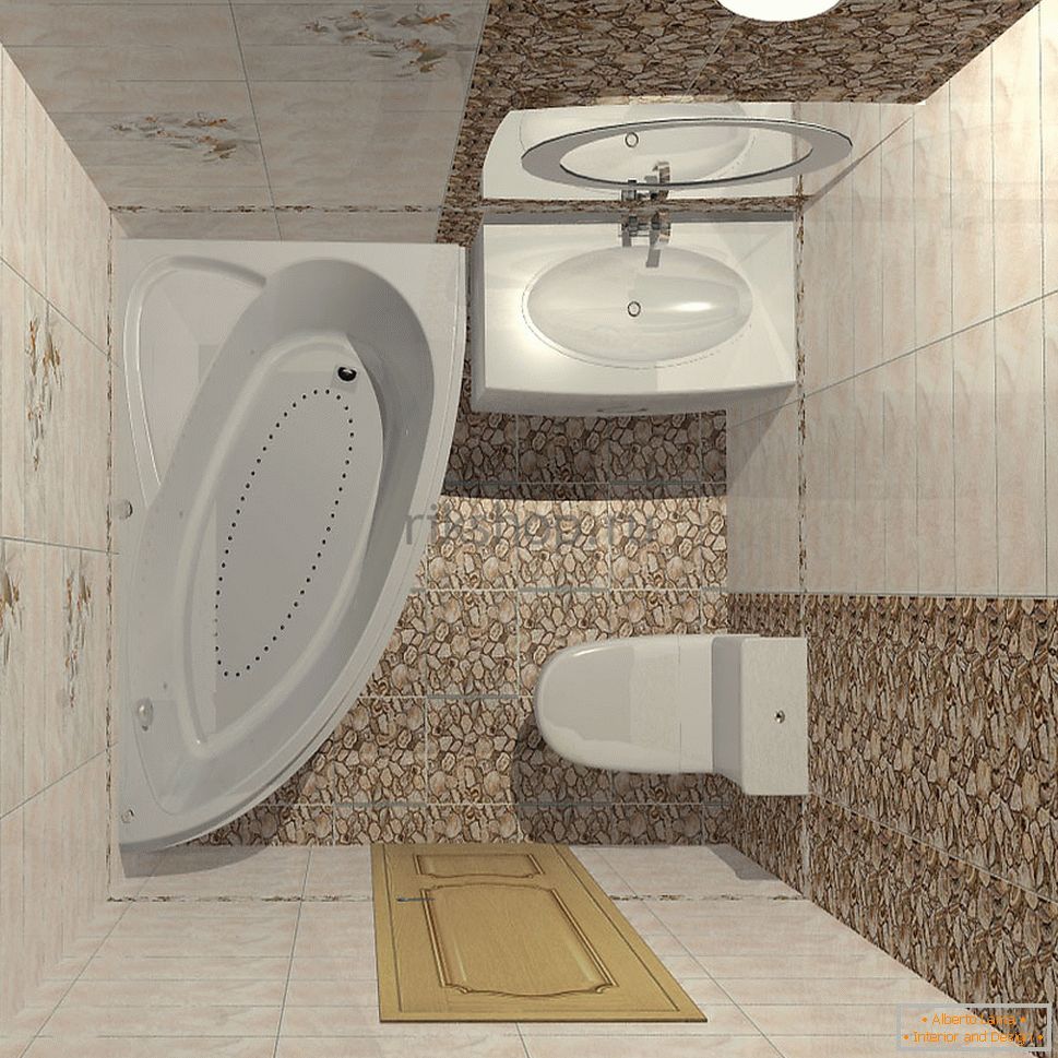Interiér malé kombinované koupelny