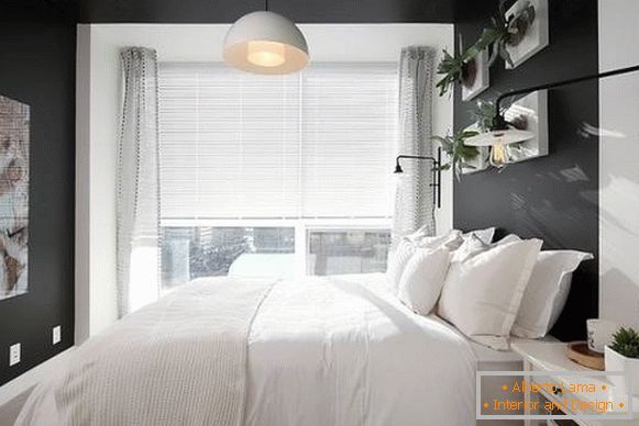 Transparentní záclony v ložnici - moderní design foto 2016