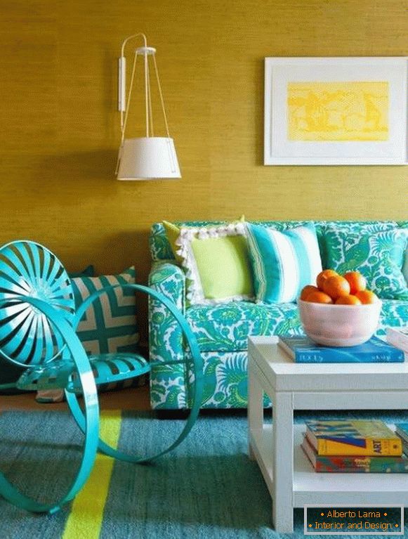 Hoštová barva stěn v obývacím pokoji
