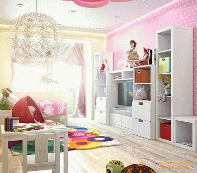 Návrh dětského pokoje ve vnitřku dvoupokojového bytu - foto