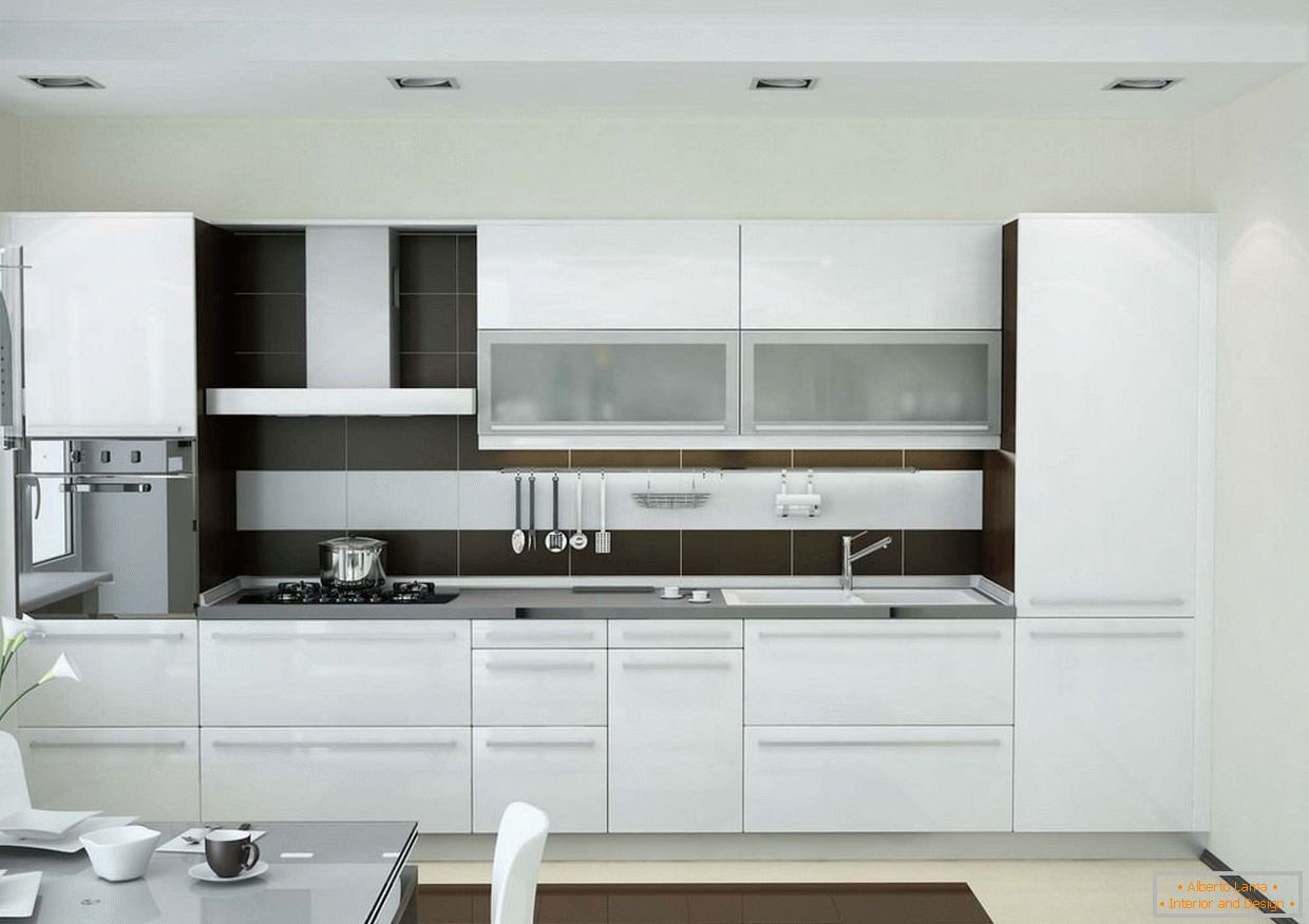Kompaktní kuchyně v bílé barvě