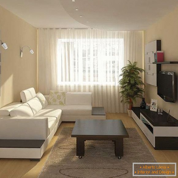Návrh obývacího pokoje v apartmánu - nejlepší možnosti a nápady 2017