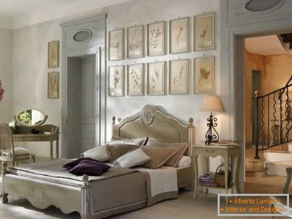 Interiér ložnice Provence - fotografie s návrhy nápadů
