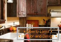 Rustikální styl v interiéru kuchyně: drsné odvolání