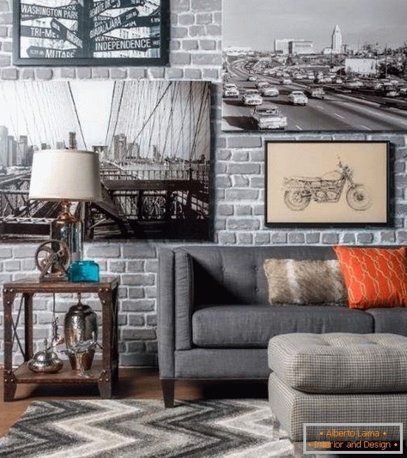 Jak zdobit steampunk v interiéru - fotografie obývacího pokoje