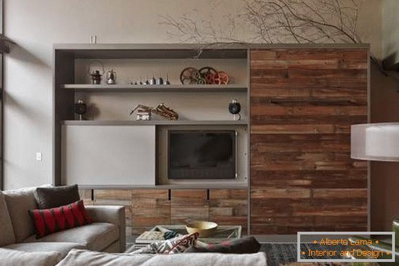 mini zdi v obývacím pokoji v moderním stylu, foto 31